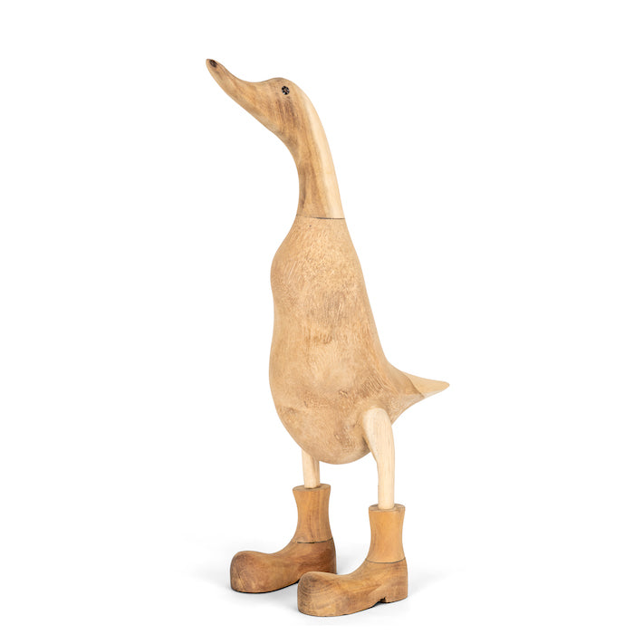 A Bamboo And Teak Duck With  Boots Ready To Paint Just Landed