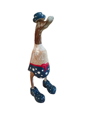 Duck Bamboo  In Blue Apron Boots Blue With White Polka Dots Just Landed