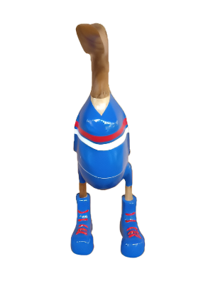 AFL Western Bulldogs 40cm Wooden Duck Go Doggies