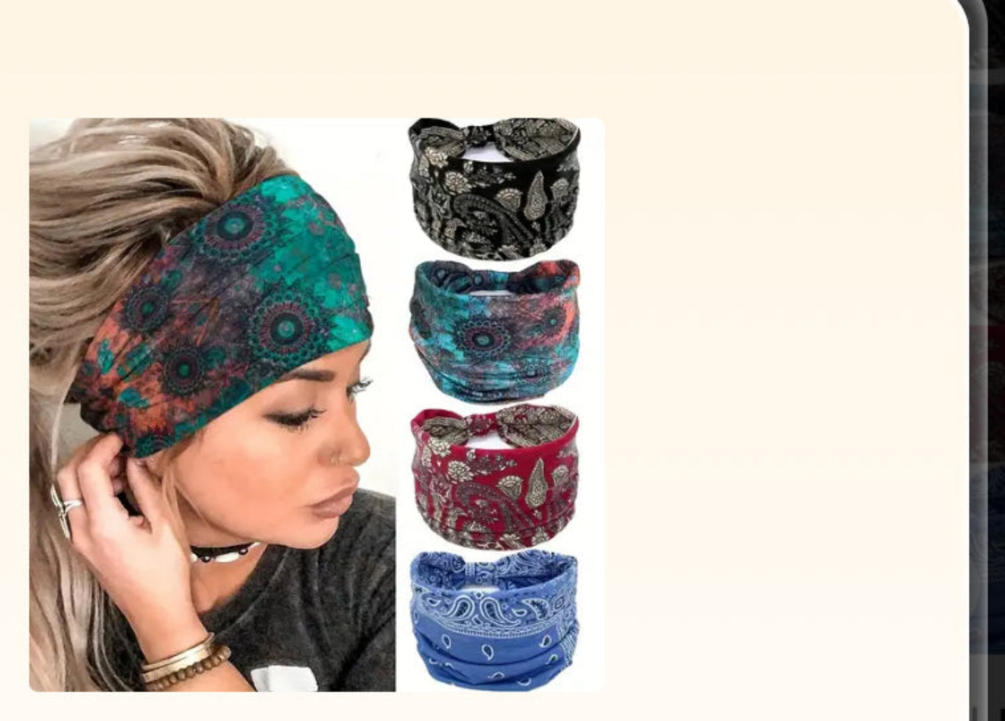 Boho Chic Headbands Paisley Assorted Colours 3 For $10.00