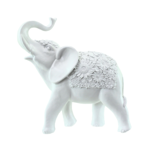 Flower Elephant Calf 13 x 16 White