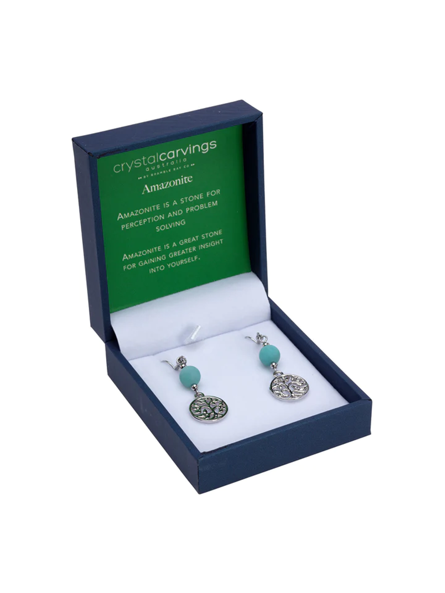 Amazonite Tree of Life Ear Rings